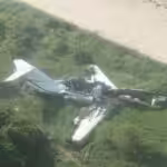 Remains of an aircraft disabled by the Bolivarian National Armed Force in 2022. Photo: Twitter/@dhernandezlarez.