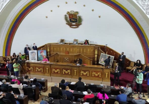 Venezuelan National Assembly floor during the voting of the Communal Economic System Reform Law, Caracas, December 1, 2022. Photo: Twitter/@Asamblea_Ven.