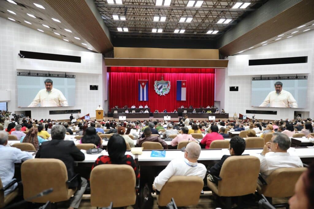 Venezuelan President Nicolás Maduro addressing the ALBA-TCP heads of state and Cuban deputies in the Palace of the Revolution at the opening of the 18th ALBA-TCP Summit. Havana, Cuba, December 14, 2022. Photo: Twitter/@NicolasMaduro.