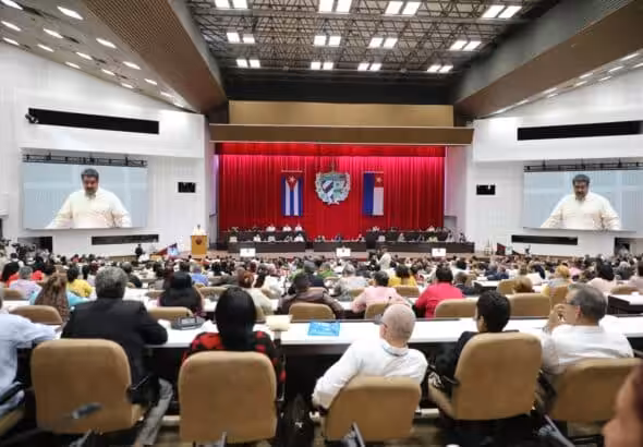 Venezuelan President Nicolás Maduro addressing the ALBA-TCP heads of state and Cuban deputies in the Palace of the Revolution at the opening of the 18th ALBA-TCP Summit. Havana, Cuba, December 14, 2022. Photo: Twitter/@NicolasMaduro.