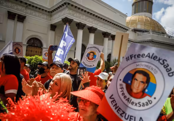 Venezuelans march in support of diplomat Alex Saab, in Caracas, December 16, 2022. Photo: AlNavio.