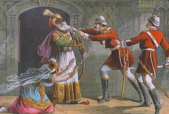 A dramatized depictions of the capture of Zafar by British troops. Photo: Misión Verdad.