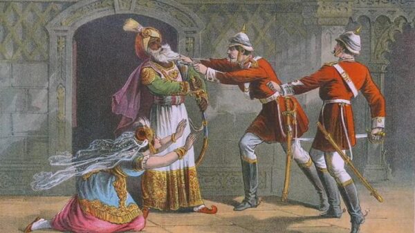A dramatized depictions of the capture of Zafar by British troops. Photo: Misión Verdad.