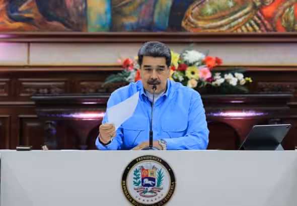 President oNicolás Maduro from the Boyacá Room, Miraflores Palace, Photo: Presidential Press.