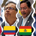 Montage of signatories of the statement in support of President Castillo with their respective country flags. From left to right: Presidents Andrés Manuel López Obrador, Gustavo Petro, Luis Arce and Alberto Fernández. Photo: Orinoco Tribune.
