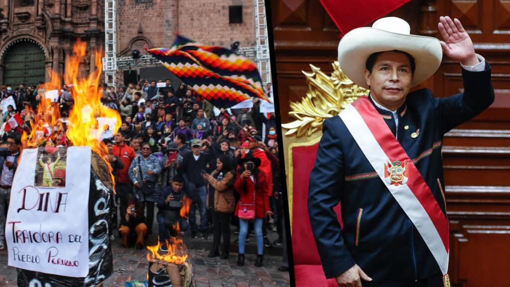 Uprisings in support of the legitimate President, Pedro Castillo. Castillo on the right. Photo: Multipolarista. 