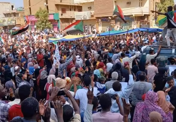 Uprising in Sudan, revolutionaries' rally. Photo: Sudanese Professionals Association