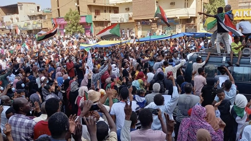 Uprising in Sudan, revolutionaries' rally. Photo: Sudanese Professionals Association