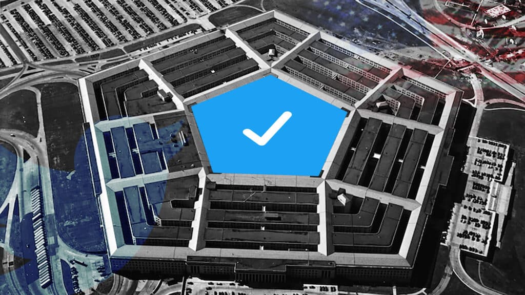 The pentagon has a "blue check", meaning it has a monopoly on what constitutes an "official" narrative. Photo: The Cradle