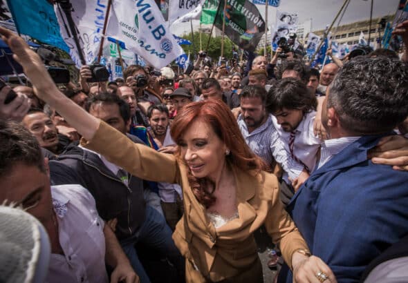 Argentina's Vice President Cristina Fernandez Kirchner surrounded by supporters at a political rally. Photo: Pressenza.com/File photo.