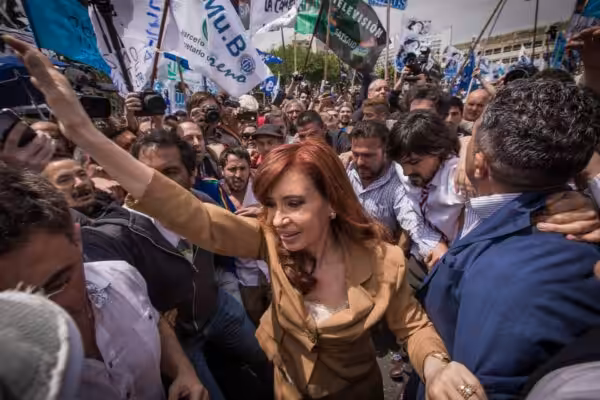 Argentina's Vice President Cristina Fernandez Kirchner surrounded by supporters at a political rally. Photo: Pressenza.com/File photo.