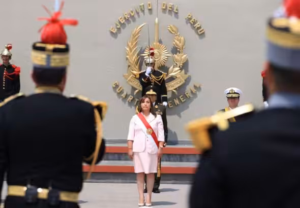 The swearing in of Dina Boluarte. Photo: Presidencia Perú.