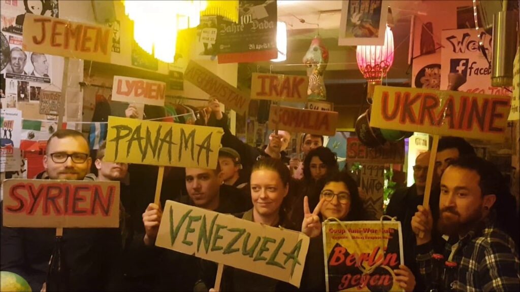 Anti-war and anti-imperialist activists during a gathering at the Coop Anti-War Cafe Berlin. Photo: Coop Anti-War Cafe Berlin/File photo.