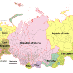 Map of western dreamed divided Russia. File photo.