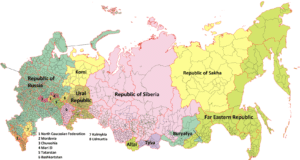 Map of western dreamed divided Russia. File photo.