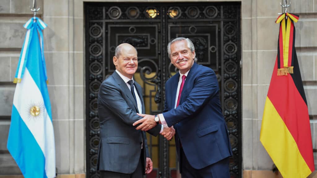 Argentinian President Alberto Fernández with German Chancellor Olaf Scholz. Photo: Presidencia Argentina.