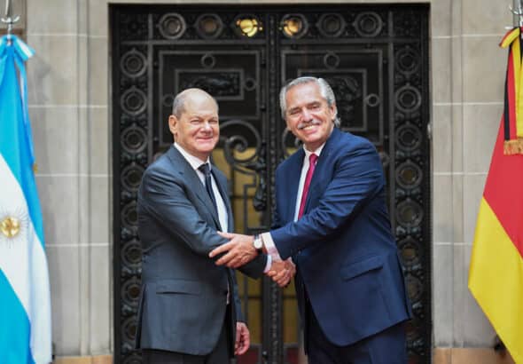 Argentinian President Alberto Fernández with German Chancellor Olaf Scholz. Photo: Presidencia Argentina.