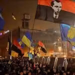 Torchlight procession commemorating the 106th anniversary of birth of Ukrainian Nazi leader Stepan Bandera, Kiev, January 1, 2015. Photo: All-Ukrainian Union "Freedom"/File photo.
