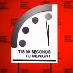 The Doomsday Clock update is unveiled at the National Press Club in Washington, D.C., on Jan. 24. Photo: Jamie Christiani/Bulletin of the Atomic Scientists.