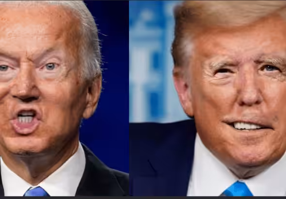 Cartoonised pictures of Joe Biden (left) and Donald Trump (right). Photo: Reddit.