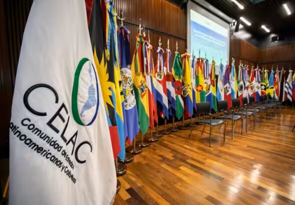 Flags of CELAC and all member countries of the community. File photo.
