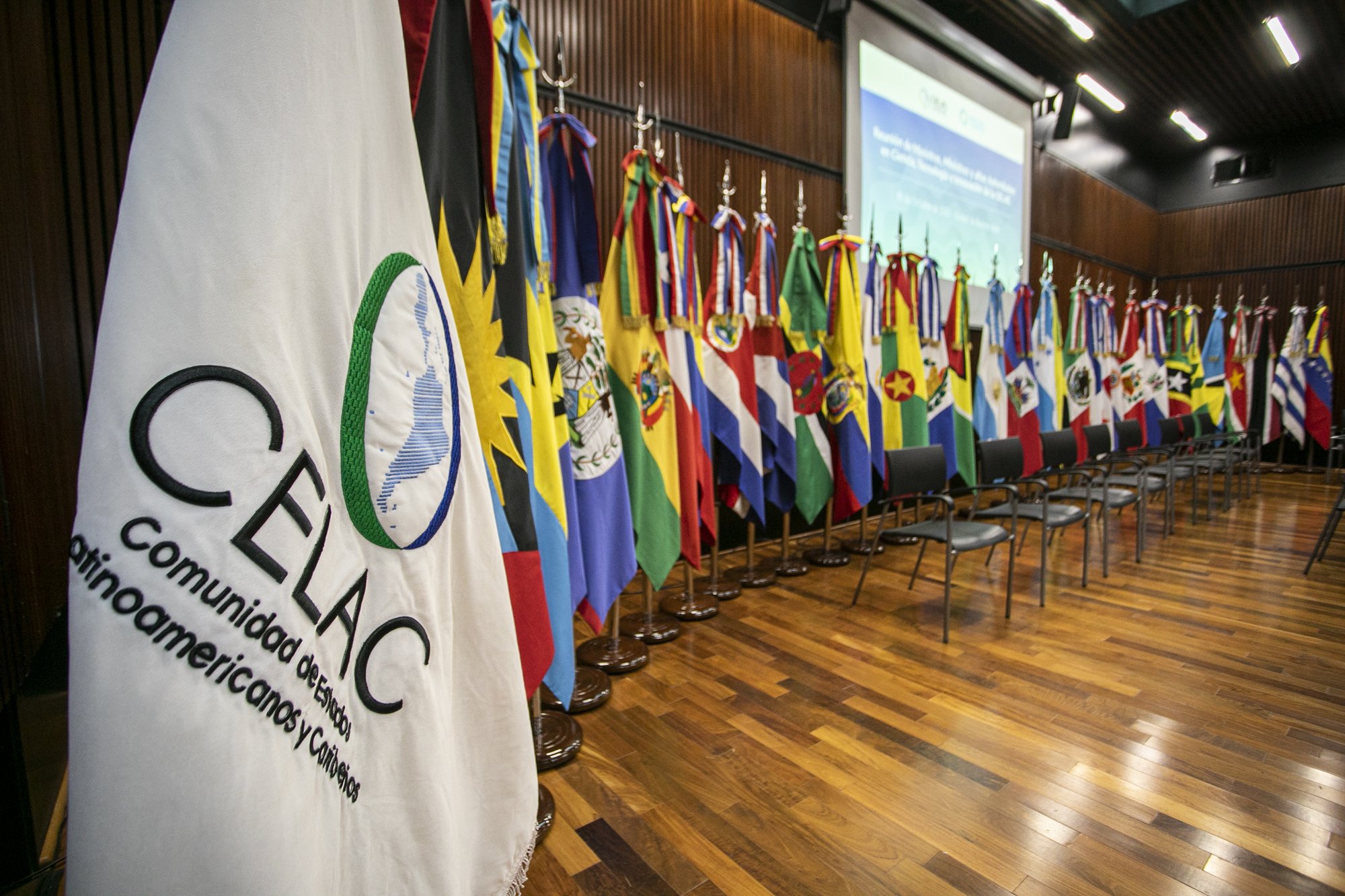 Flags of CELAC and all member countries of the community. File photo.