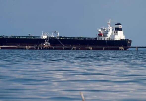Oil tanker Kerala, chartered by Chevron, docked for oil loading at PDVSA's Bajo Grande oil terminal in Lake Maracaibo, Venezuela, on January 5, 2023. Photo: Reuters/Isaac Urrutia.