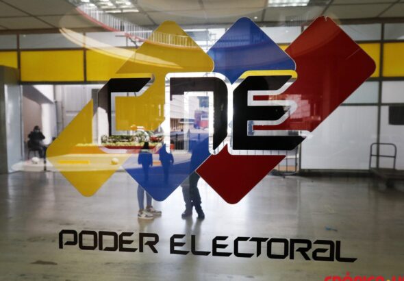 Entrance to the headquarters of the CNE in Caracas. Photo: Cronica Uno/File photo.