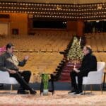 The president of Venezuela, Nicolás Maduro (left) being interviewed by renowned Spanish journalist Ignacio Ramonet (right), on January 1, 2023. Photo: Presidential Press.