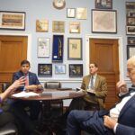 Ana Cecilia Gervasi during a meeting with US congresspersons Bill Pascrell, Jim Himes, and Vicente Gonzalez in Washington, DC, on January 31, 2023. Photo: Twitter/@CancilleriaPeru.