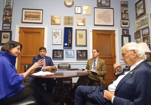 Ana Cecilia Gervasi during a meeting with US congresspersons Bill Pascrell, Jim Himes, and Vicente Gonzalez in Washington, DC, on January 31, 2023. Photo: Twitter/@CancilleriaPeru.