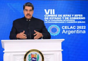 Venezuelan President Nicolas Maduro during his message to the CELAC 7th Summit in Buenos Aires. Caracas, January 24, 2023. Photo: Venezuela Presidential Press.