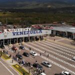 Aerial view of the Atanasio Giraldot international bridge connecting Venezuela and Colombia in full operation. Photo: Edinson Estupinan/AFP.
