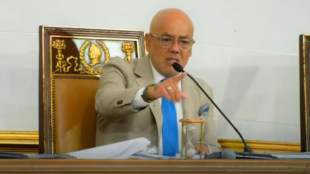 Venezuelan National Assembly President Jorge Rodríguez during the session approving the parliamentary agenda, Tuesday, January 1, 2023. Photo: Twitter/@eljojotoweb.