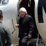 Martin Griffiths, then UN special envoy for Yemen, disembarks from a plane upon his arrival at Sanaa's international airport in Yemen on June 2, 2018. Photo: Mohammed Huwais/AFP via Getty Images.