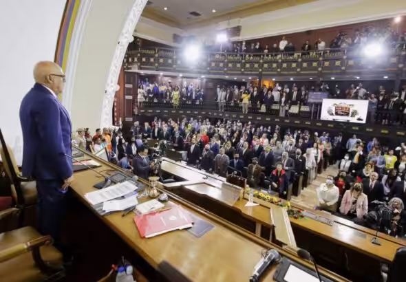 Venezuelan National Assembly deputies during the election of the National Assembly board of directors for the 2023-2024 term. Photo: Con El Mazo Dando.