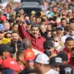 Venezuelan President Nicolas Maduro marching surrounded by people during a march on December 8, 2022, commemorating the 10 anniversary of the last televised speech of Commander Hugo Chavez. Photo: Presidential Press.