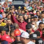 Venezuelan President Nicolas Maduro marching surrounded by people during a march on December 8, 2022, commemorating the 10 anniversary of the last televised speech of Commander Hugo Chavez. Photo: Presidential Press.