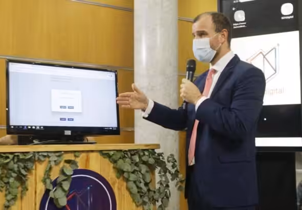 Román Maniglia, president of the Bank of Venezuela and deputy minister of Digital Economy, Banking, Insurance, and Securities, at a conference. File photo.