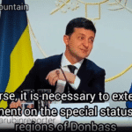 Volodomyr Zelensky smirks at December 2019 meeting in Paris as Vladimir Putin discusses the Minsk Agreement. Photo: Telegram Zarubin Reporter.
