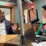 Táchira governor Freddy Bernal (left) being interviewed by journalist Mary Pili Hernández for Union Radio network. Photo: Union Radio.