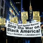 Protesters in New York City condemning the brutal murder of Tyre Nichols by five Memphis (TN) police officers. Photo: Party of Socialism and Liberation.