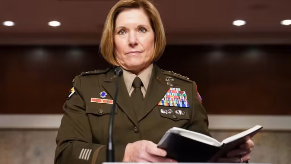 The commander of United States Southern Command, General Laura J. Richardson, during her swearing-in ceremony on October 29, 2021. Photo: Reuters/File photo.