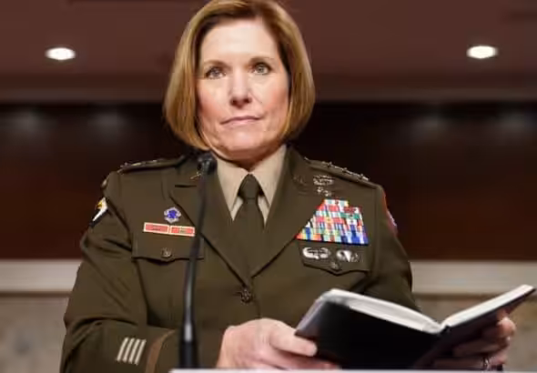 The commander of United States Southern Command, General Laura J. Richardson, during her swearing-in ceremony on October 29, 2021. Photo: Reuters/File photo.