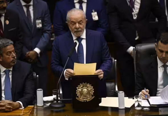 Lula during his speech in Parliament. Photo: BrasiliaAFP.