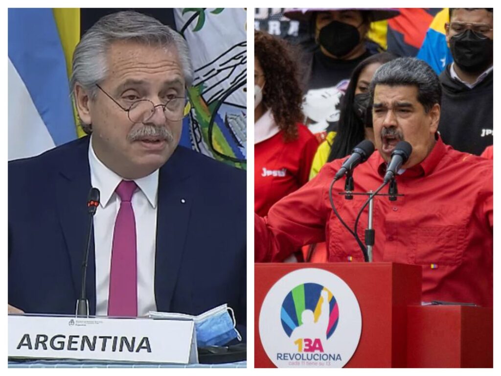 President Alberto Fernández of Argentina (left), and President Nicolás Maduro of Venezuela (right). Photo: MercoPress.