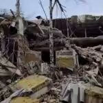 Aftermath of the Ukrainian missile strike on a hospital in the city of Novoaydar on January 28, 2023. Photo: Sputnik.