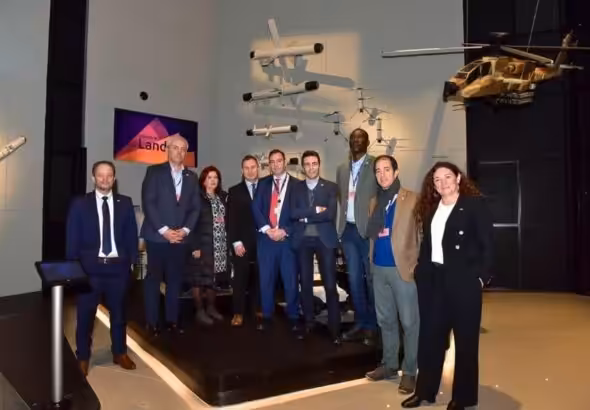 Spanish deputies at an arms factory in Israel. Photo: El Salto.