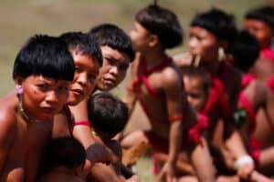 Young members of the indigenous Yanomami tribe in the state of Roraima, Brazil. Photo: Reuters/Adriano Machado. 