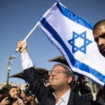 Right-wing politician Itamar Ben Gvir at Damascus Gate in Jerusalem’s old city, June 2021. Photo: Yonatan Sindel/FLASH90.